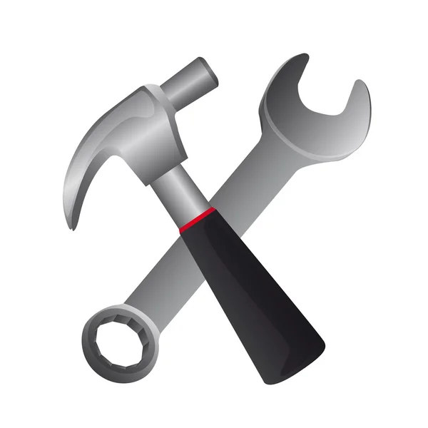 Hammer and wrench — Stock Vector