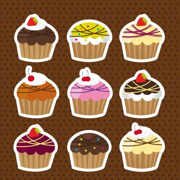 Gâteaux mignons — Image vectorielle