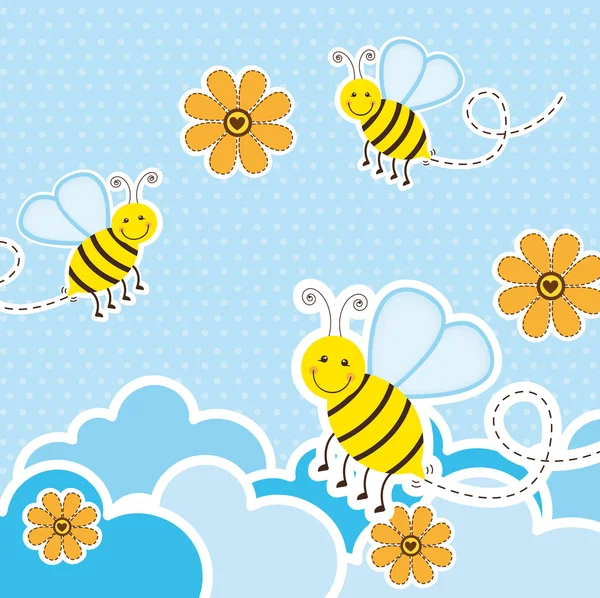귀여운 꿀벌 — 스톡 벡터