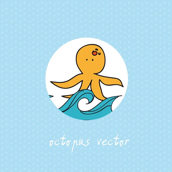 Roztomilá chobotnice vektor — Stockový vektor