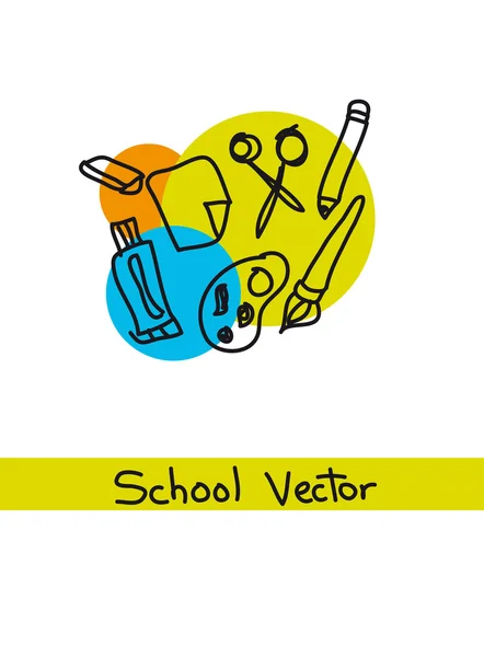 Elementos escolares — Vector de stock