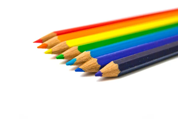 Rainbow colorful pencils — Stock Photo, Image