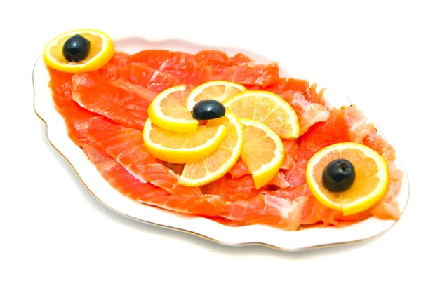Close-up de salmão fresco em branco — Fotografia de Stock