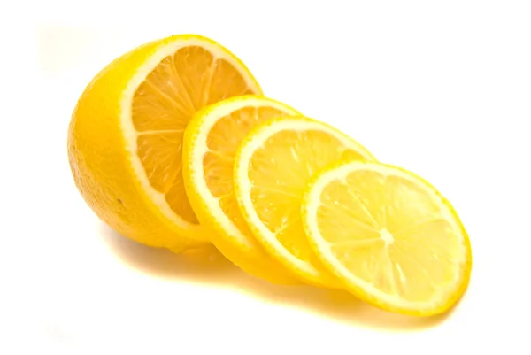 Citronskivor och färsk citron — Stockfoto