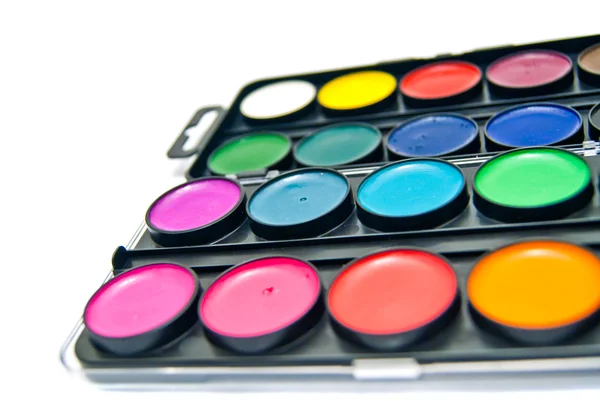 Box of paints close-up — Stock Photo, Image