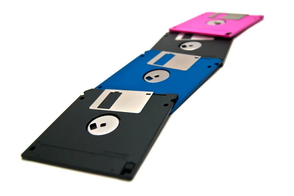 Colored snake of floppy disks — Stock Photo, Image