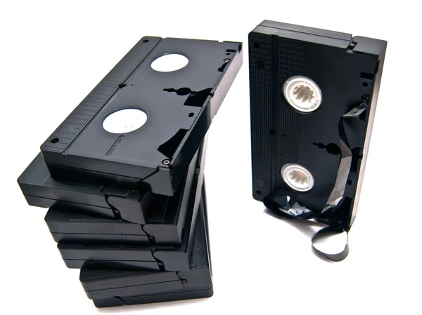 Viele Videokassetten — Stockfoto