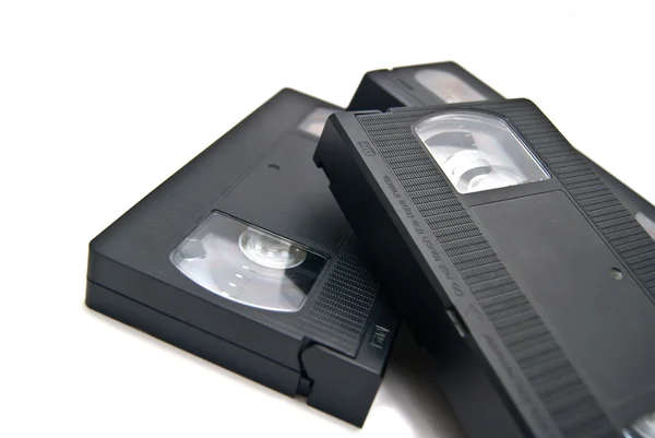 Videocassettes op wit — Stockfoto