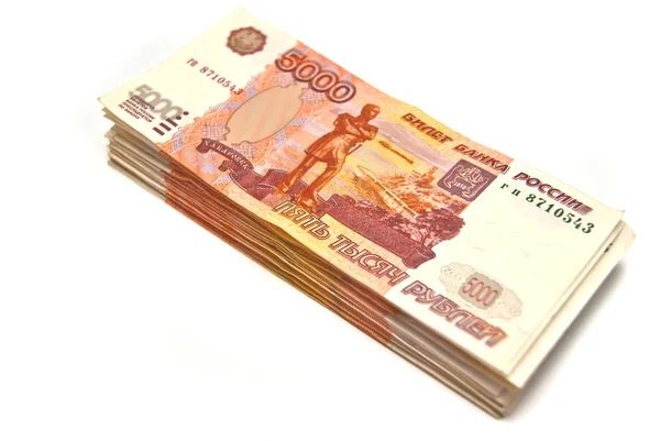 Stapel van Russische bankbiljetten — Stockfoto