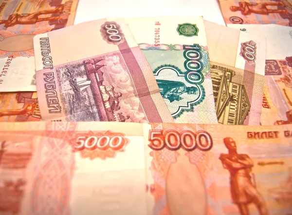 Verschiedene russische Banknoten — Stockfoto