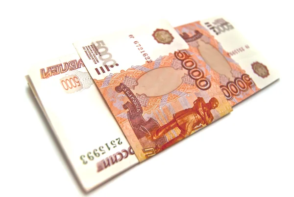 Stapel von 5000 Rubel-Banknoten — Stockfoto