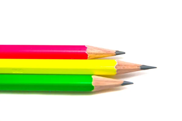 Três lápis close-up — Fotografia de Stock