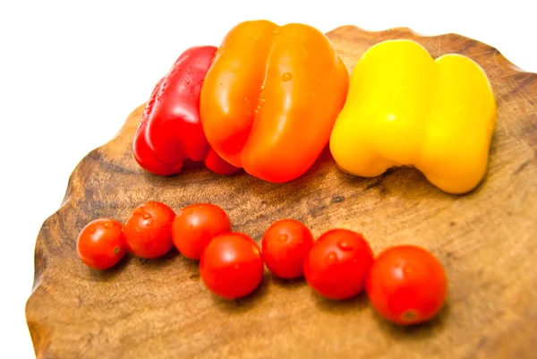 Cherry tomatoes and peppers — Stock Photo, Image
