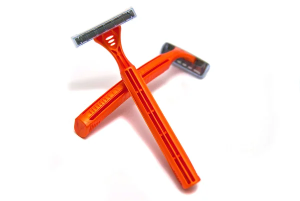 Duas lâminas de barbear close-up — Fotografia de Stock