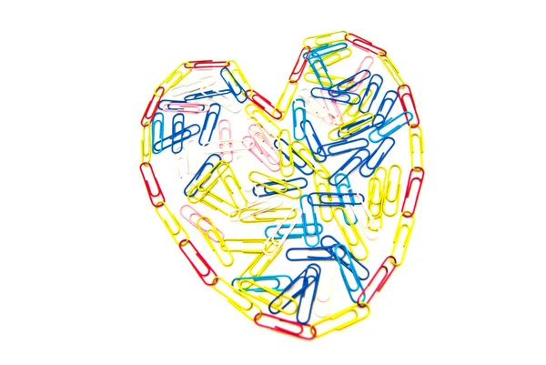 Heart of paper clips — Stock Photo, Image