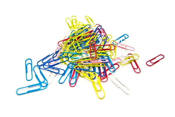 Colorful paper clips close-up Stock Photo