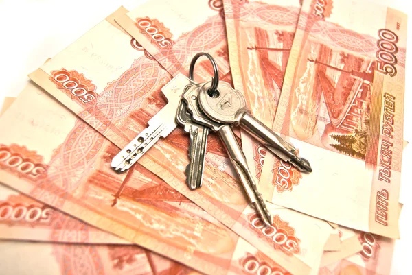 stock image Banknotes and house keys