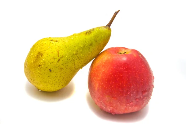 Färska päron och äpple — Stockfoto