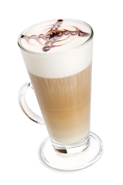 Kawa latte na białym tle — Zdjęcie stockowe
