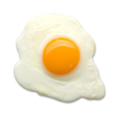 Fried egg on a white clipart