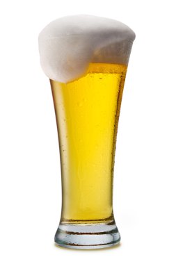 Beer into glass isolated on white clipart