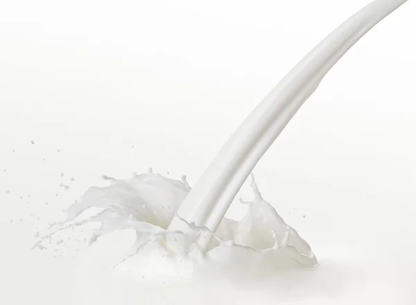 Pouring milk or liquid created splash — Stock Photo, Image