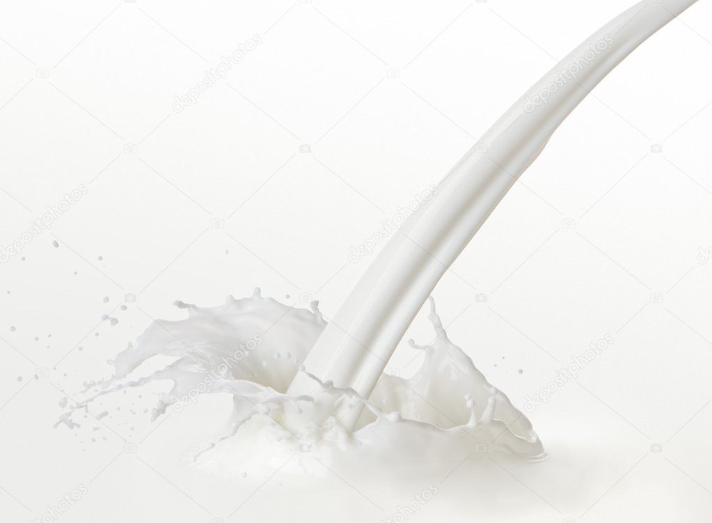 Pouring milk or liquid created splash