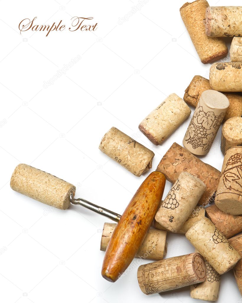 Corkscrews and corks.