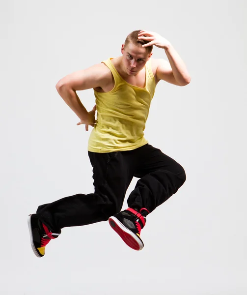 Stylový a drzý breakdance styl tanečnice pózuje — Stock fotografie