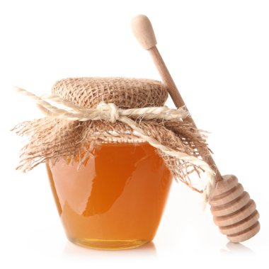 Honey with wood stick clipart