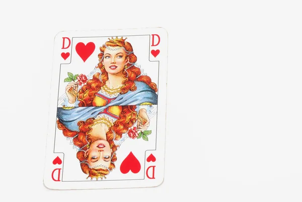 Speelkaart hart vrouw — Stockfoto