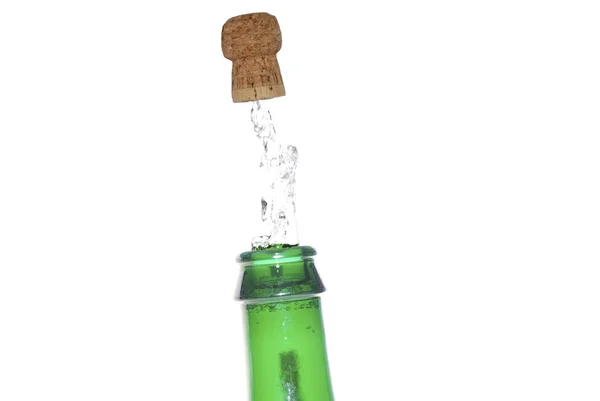 Champagne explodes middle — Stock Photo, Image