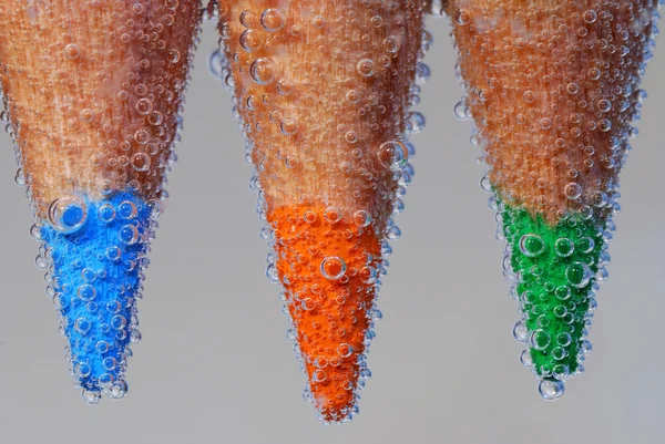 Buborék három színes ceruzák — Stock Fotó