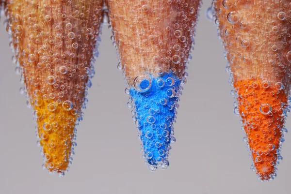 Tres lápices muy cerca — Foto de Stock