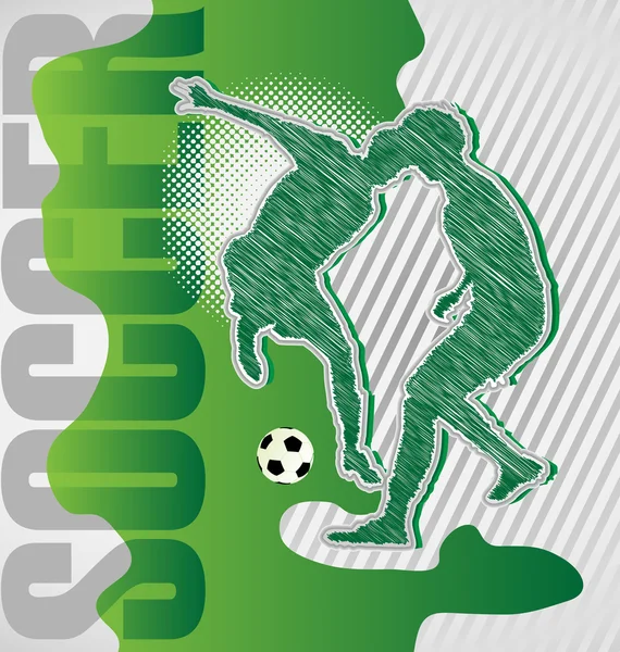 Cartel de Scribble Soccer — Vector de stock
