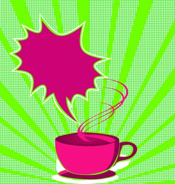 Coffee poster pop art style clipart