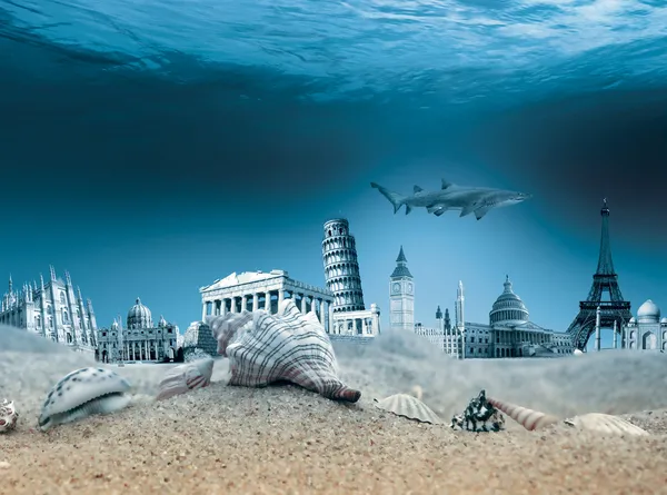 Landmarks underwater — Stock Photo, Image