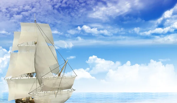 Segelboot im Ozean — Stockfoto