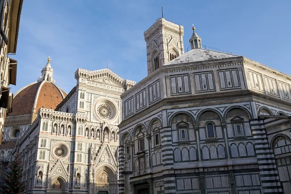 Florence cathedral, Giotto's Tower and Baptistery — Stock Photo, Image