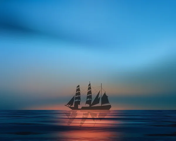 Zeilboot bij de zonsondergang — Stockfoto