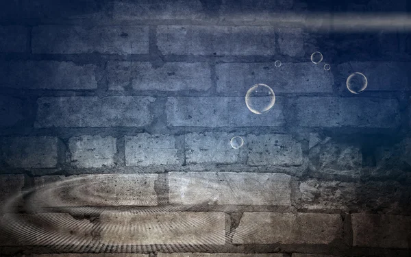 Zid de cărămidă cu lumină și bule — Fotografie, imagine de stoc