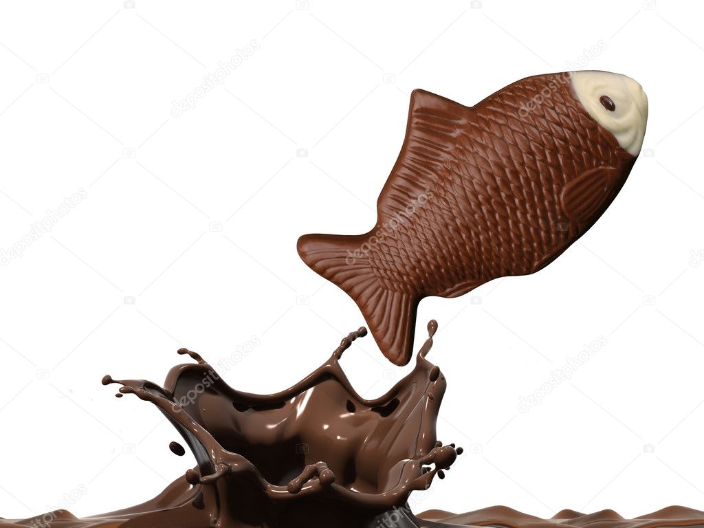 Chocolate fish is jumping