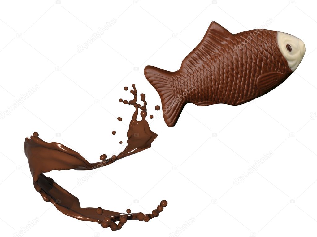 Chocolate fish is jumping