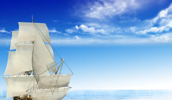 Barco à vela no oceano — Fotografia de Stock