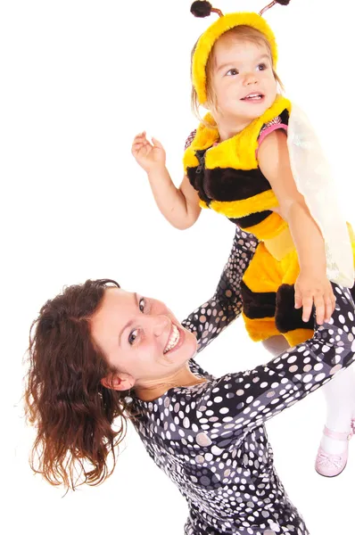 Mom and daughter in costume — Stock Photo, Image