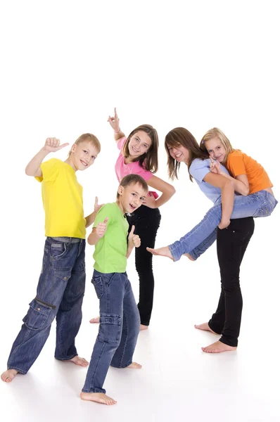 Funny kids on white — Stock Photo, Image
