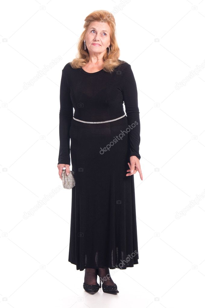 old lady black dress