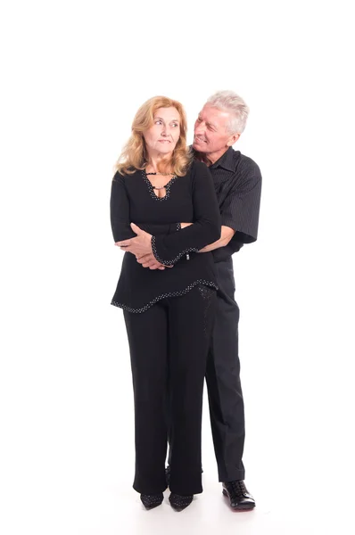 Äldre par på vit — Stockfoto