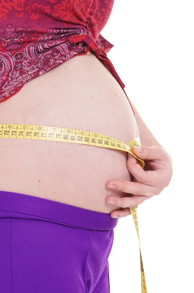 Pregnant woman with scale — Stock Photo, Image
