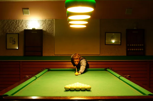 stock image Man at billiards table